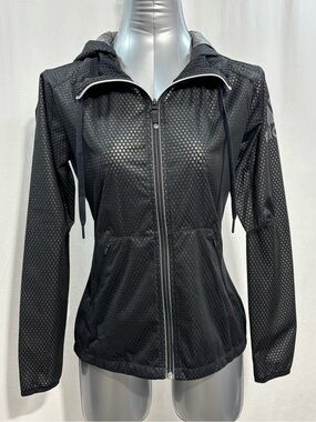 Adidas Women’s Climastorm Black Honeycomb Training Jacket Hooded XS - 572